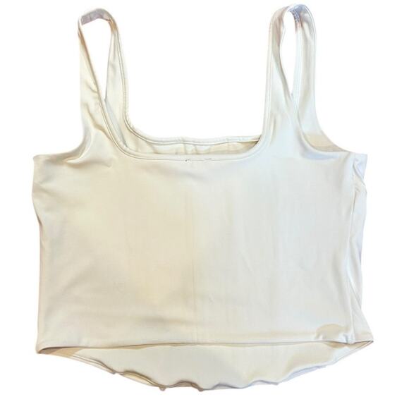 EXPRESS Off White Body Contour Compression Corset Cropped Tank Bustier LARGE - Picture 2 of 7